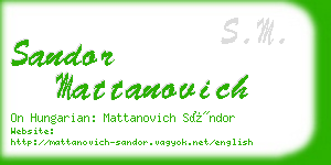 sandor mattanovich business card